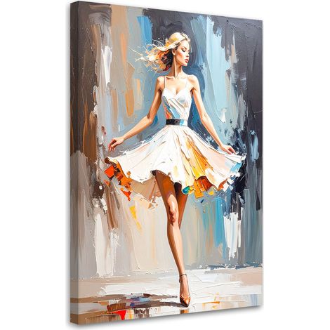 Quadro su tela, Donna in abito bianco - 40x60 (1/2)