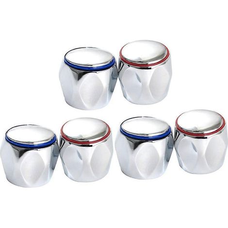 Lot de 6 poignées de robinet de rechange pour robinet d'eau chaude et froide, accessoires pour robinetterie (1/4)
