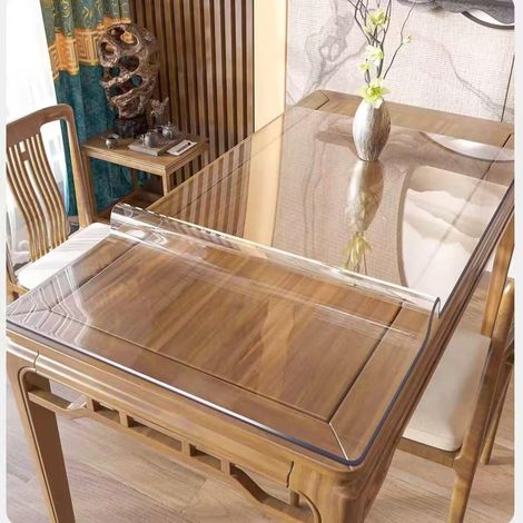 Protège-table transparent en PVC 48 x 66 cm, tapis de bureau vinyle (1/5)