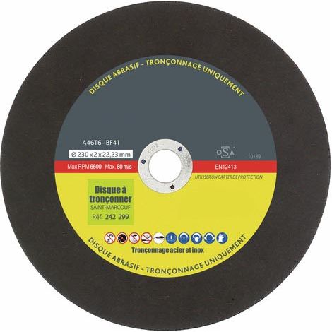 Disque à tronçonner Saint-Marcouf P-Pro pour acier/inox Ø230mm ep 2mm - boîte de 25