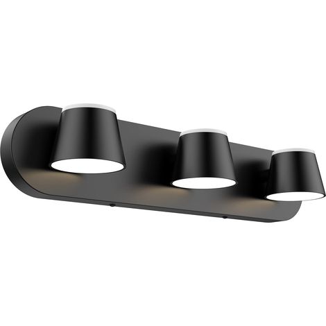 Applique murale LED noire à 3 lampes pour salle de bain, orientable et à intensité variable, 10 W, lumière neutre, 1 pièce (1/5)