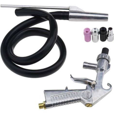 QORVA-Air Sandblaster à Siphon Outil Métallique Sableuse à Sable Kit Buses d'air de Sablage avec Boutons à Tube Pistolet a jet de sable + Buses + Connecteur