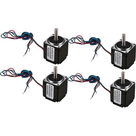 4 moteurs pas à pas hybrides NEMA 11 28, 1,8 degré, biphasés, 4 fils, 32 mm, pour fraiseuse CNC (1/5)