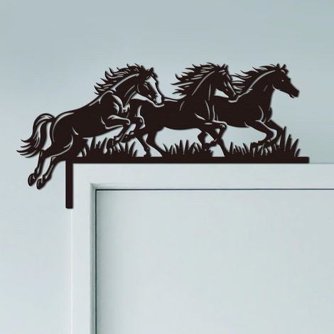 Porcelaine bleu et blanc Ornement de Cadre de Porte en Métal (1/5)