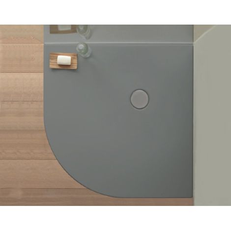 Piatto doccia 80x80 h.3 angolare in acrilico grigio velvet di (1/3)