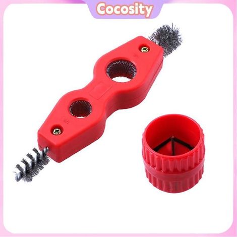 Cocosity Nettoyeur de tuyaux en cuivre Ensemble Cure-pipe et Alésoir 4 en 1, Brosse Multi-formes et Lame outillage plateau Rouge (1/5)