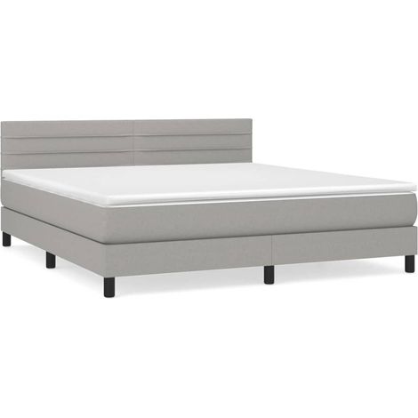 Maison Exclusive - Giroletto a Molle con Materasso Grigio Chiaro180x200 cm Tessuto