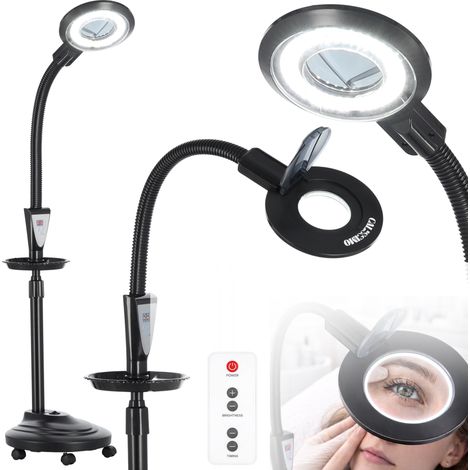 Lampada cosmetica a LED da 24W per allungamento ciglia, da tavolo, colore nero (1/5)
