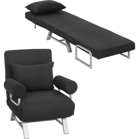 Pour un couchage d'appoint ou une assise modulable, ce fauteuil 1 place devient canapé-lit inclinable (1/5)