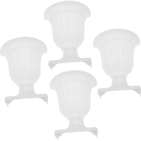 Pots de fleurs suspendus demi mur en plastique blanc brillant Luxshiny (1/5)