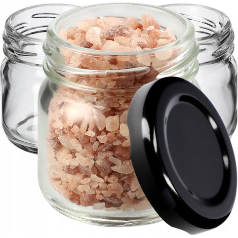 KADAX 50er-Set Weck-Minigläser - 40 ml - mit Schraubdeckel - zum Probieren, Marmelade, Honig - rund