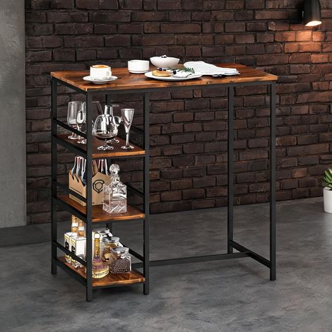 Table de bar brun Rustique en acier MDF 90 x 50 x 90,5 cm (1/5)