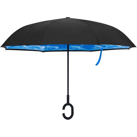 Ombrellone  Parasole con Maniglia a C Nero 108 cm (1/5)