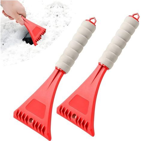 Hiver Vitre de Voiture Pelle à Neige, Grattoir à Glace avec Poignée Douce Antidérapante, Gratte-Givre Racloir en Plastique, Pelle À Neige Voiture, Pare Brise Outil d'hiver(Rouge) (1/5)