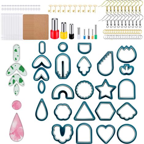 142 Pcs Polymer Clay Cutters Set Clay Earring Cutters with Earrings Accessories for Polymer Clay Jewelry Making (1/5)
