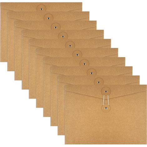Lot 10 Chemises Dossier Kraft A5 Porte-Documents Épais Portable  Pochette De Classement Légère Pour Ranger Contrats, Feuilles De Notes Et Petits Papiers (1/5)