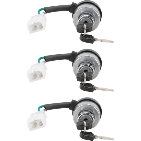 Serrure Électrique 3 Pièces avec Interrupteur d'Allumage 4 Fils et Clés pour Moteurs 168F/170F/GX160/GX200/GX210 (1/5)