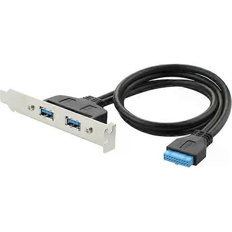 Câble USB 3.0 PCI à déflecteur arrière 20P F/2AF - Noir par Black (1/2)
