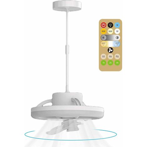 Ventilador de techo ZOLGINAH 48W  Ventiladores de techo con luces y control remoto  Plafón LED de 3 colores con ventilador de 3 velocidades y soporte (1/5)