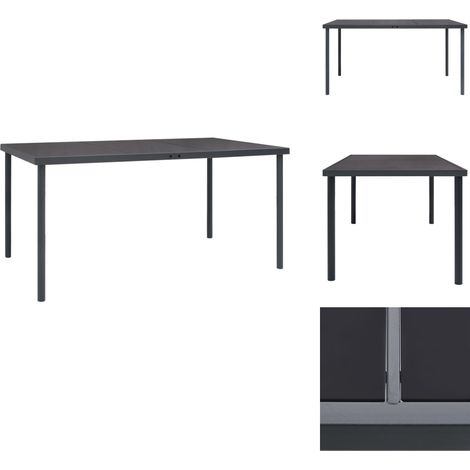 Table à dîner d'extérieur Anthracite 150x90x74 cm Acier - Table À Manger Extérieure - Table Jardin - Table Aluminium - Table Design - Table Repas