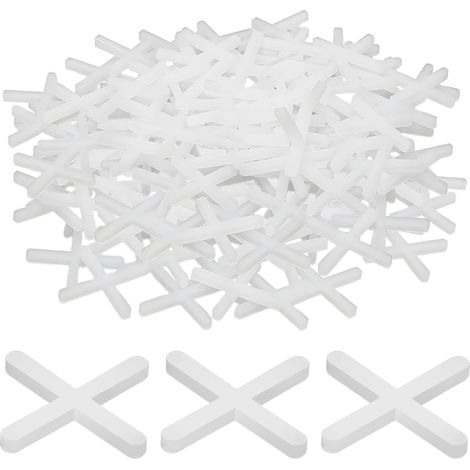 Lot de 500 joints en plastique en forme de croix, entretoises de carrelage, entretoises blanches, outils d'installation de carrelage en céramique pour fixer le tapis de nivellement du carrelage (1/5)