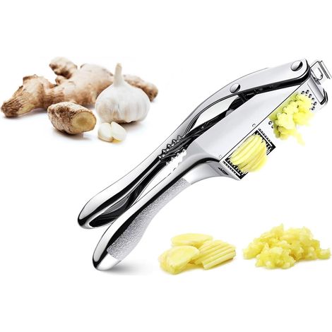 Presse-ail/hachoir/trancheuse – Presse en acier inoxydable, ergonomique – facile à nettoyer, résistante à la rouille, un excellent allié en cuisine. (1/5)