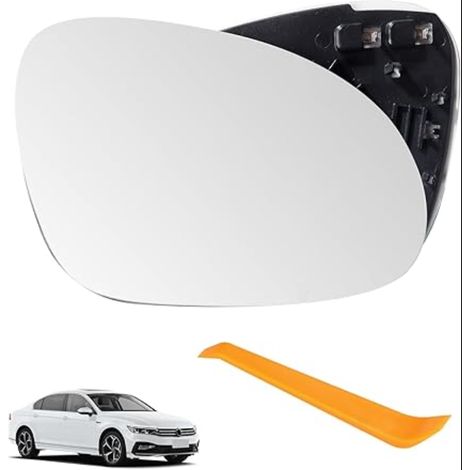 Verre de Rétroviseur Pemplacement pour 5 2005-2010/ 5 2003-2008/ B6 2007-2011/ Facelift 2007-2008 Chauffant Asphérique avec Plaque de Support Rétroviseur(Droite) (1/5)