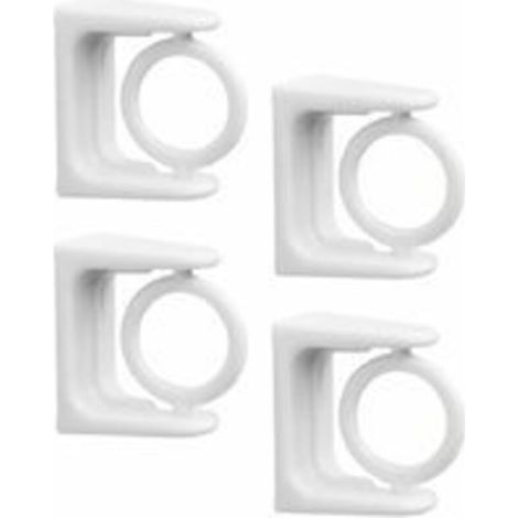 4Pcs Rideau Tringle Support Mural Crochets Porte- Tige Rideaux Rideau Draperie Tige Tige Pince de Porte- Tige (Blanc) (1/3)
