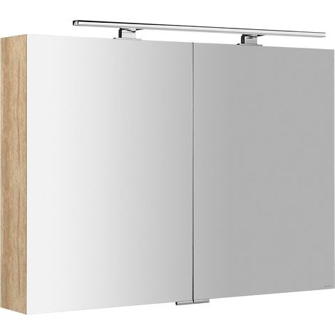 Armoire à miroir MIRRÖ avec éclairage LED, 100x70x16cm, chêne Alabama (1/5)