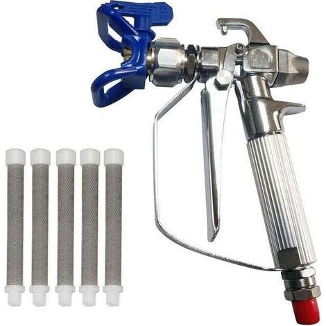 Airless Pistolet Peinture Haute Pression Buse Siège +5 x Airless Peinture Pistolet Filtre (1/5)