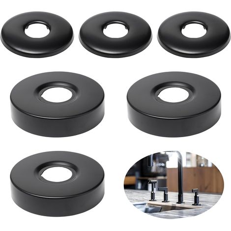 6 Pièces Rosace Mitigeur Douche Noir Ø 21/25 mm, 63x6 mm, 80x18 mm (1/5)