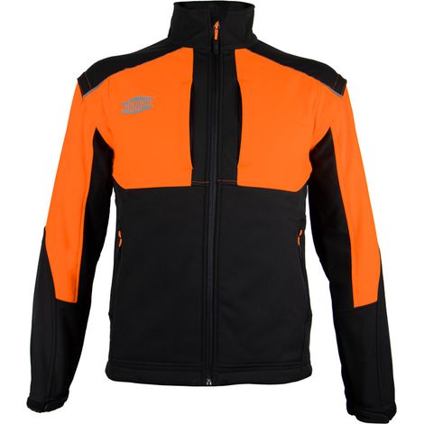 Veste softshell orange WODA manches amovibles pour travail extérieur (1/2)