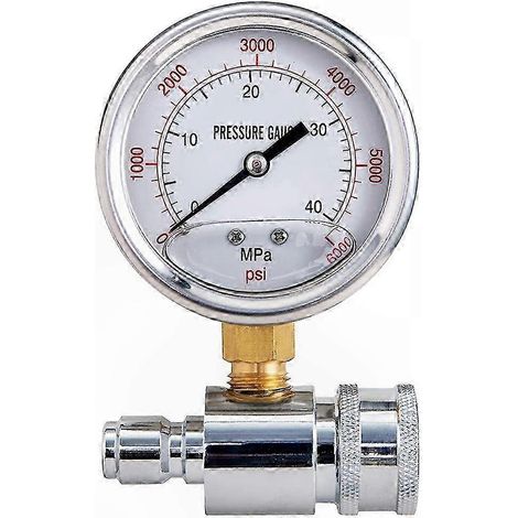 Manomètre haute pression pour nettoyeur haute pression, 6000 PSI, raccord rapide 3/8", manomètre durable pour équipements de nettoyage à haute pression (1/5)