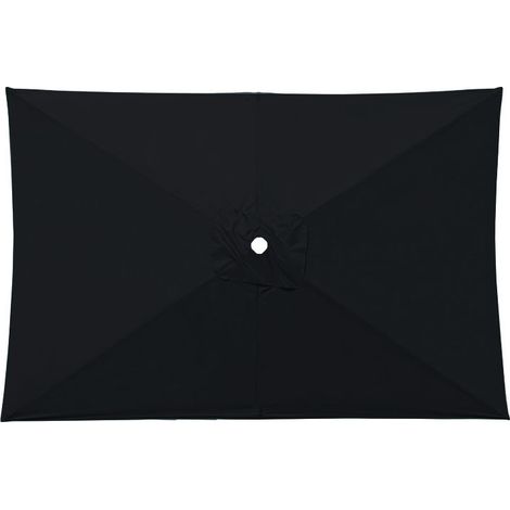 Parasol de remplacement, parasol de jardin rectangulaire, 3 x 2 m, compatible avec 6 baleines (noir) (1/3)