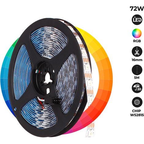 LED-Streifen Smart IC RGB 12 V DC - 14,4 W/m -IP20 - 60 LED/m -