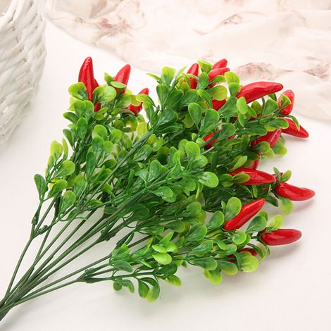 Bouquet de Poivrons Artificiels de 10 Pièces Poivre de Fruits de Simulation Authentique pour la Décoration D'intérieur de Table de Bureau à Domicile (190320QY15-1) (1/5)