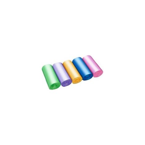 Kleine 4-Gallonen-Müllbeutel, Badezimmer-Müllbeutel, kleine Müllbeutel für Büro und Bad, 5 Rollen (150 Stück) – Bunt – Crezuo