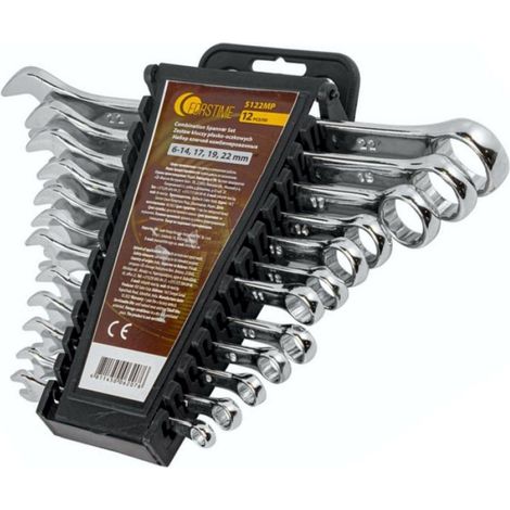 Clé Plate À Œil - Acier CrV - 6 mm À 22 mm - 12 Pièces - Pour Atelier Automobile Et Domestique