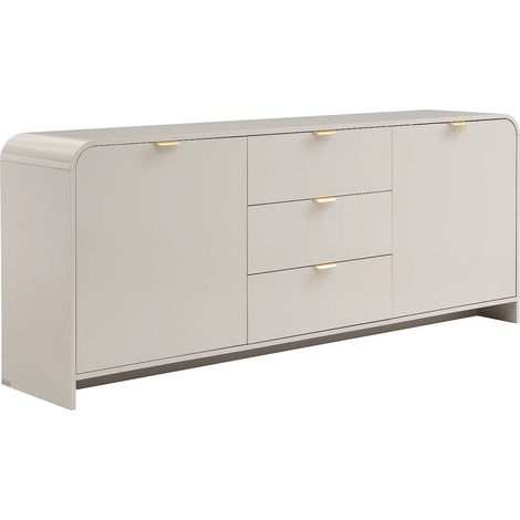 Credenza 2 ante e 3 cassetti Beige e dorato - ORALINO (1/5)