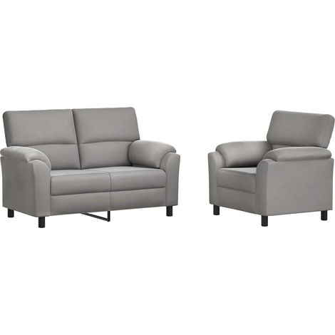 Set di divani 2 pcs Grigio Chiaro Velluto vidaXL (1/5)