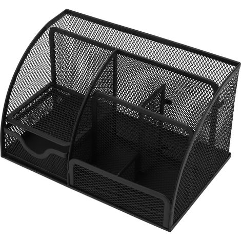 Small Desk Organizer Simple Design Multifunction Sturdy Durable Rustproof Metal Pen Organizer for Desk Office Dorm (1/5)