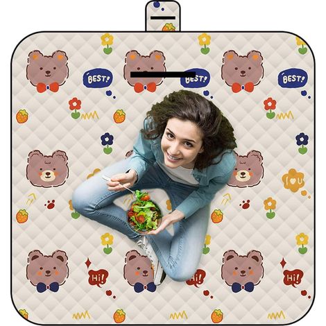 Picknickdecke Parkdecke Spielmatte mit Tiermuster 150 x 198