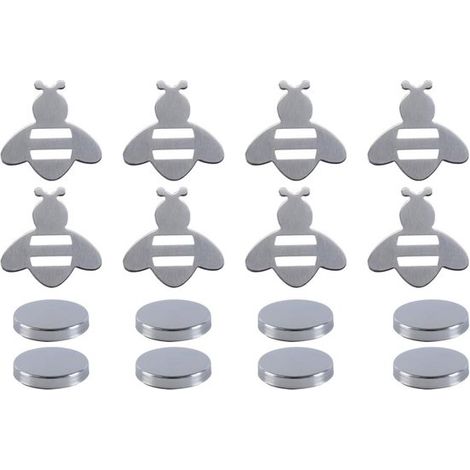 Un juego de 8 pesas magnéticas para manteles, aptas para uso en exteriores, fabricadas en acero inoxidable, perfectas para su instalación en jardines y balcones. (1/4)