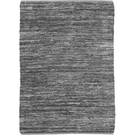 SKIN - Tapis en cuir tressé gris clair 120x170 (1/4)