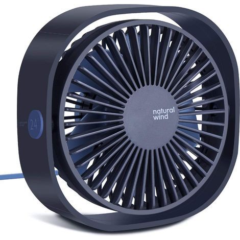 Ventilatore da scrivania USB – Mini ventilatore da scrivania con rotazione a 360° e 3 velocità – Per ufficio, viaggi e uso interno – 1 pezzo (1/5)