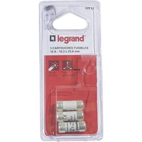 Legrand Cartuccia Fusibile ceramica grigia 10 A confezione da 3