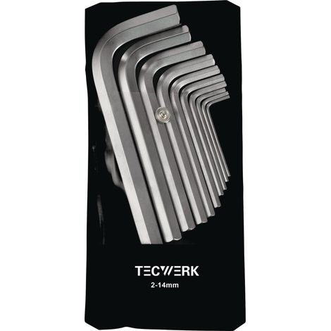 Juego  de  destornilladores  angulares  10  pzas.  Bolsa  de  plástico  SW  2-14mm  corto  acero  S2  TECWERK (1/2)