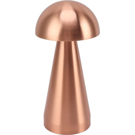 Lampe de table champignon LED 3 températures de couleur, gradation sans fil, rechargeable USB, moderne lampe de chevet pour chambre salon, or rose (1/5)