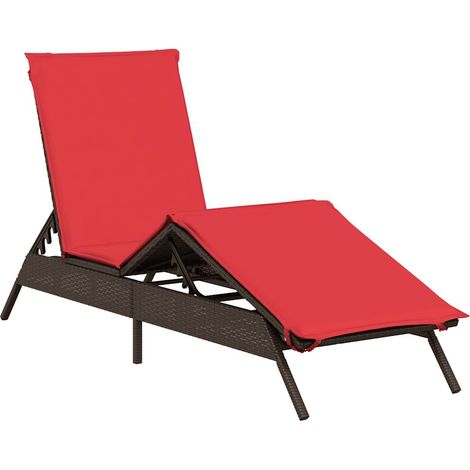 Maison Exclusive - Lettino prendisole con Cuscino in Polyrattan Marrone