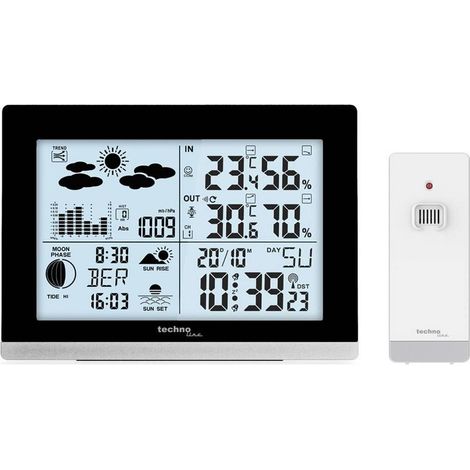 Techno-line WS 6762 stazione meteorologica senza fili nera elegante